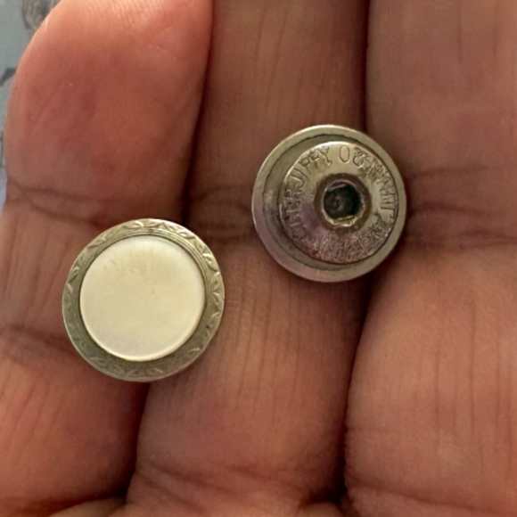 Antique mother of pearl snap cufflinks - Picture 7 of 8